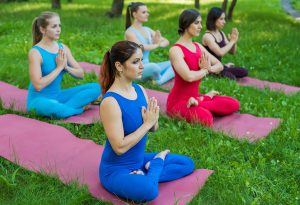 Women doing Yoga