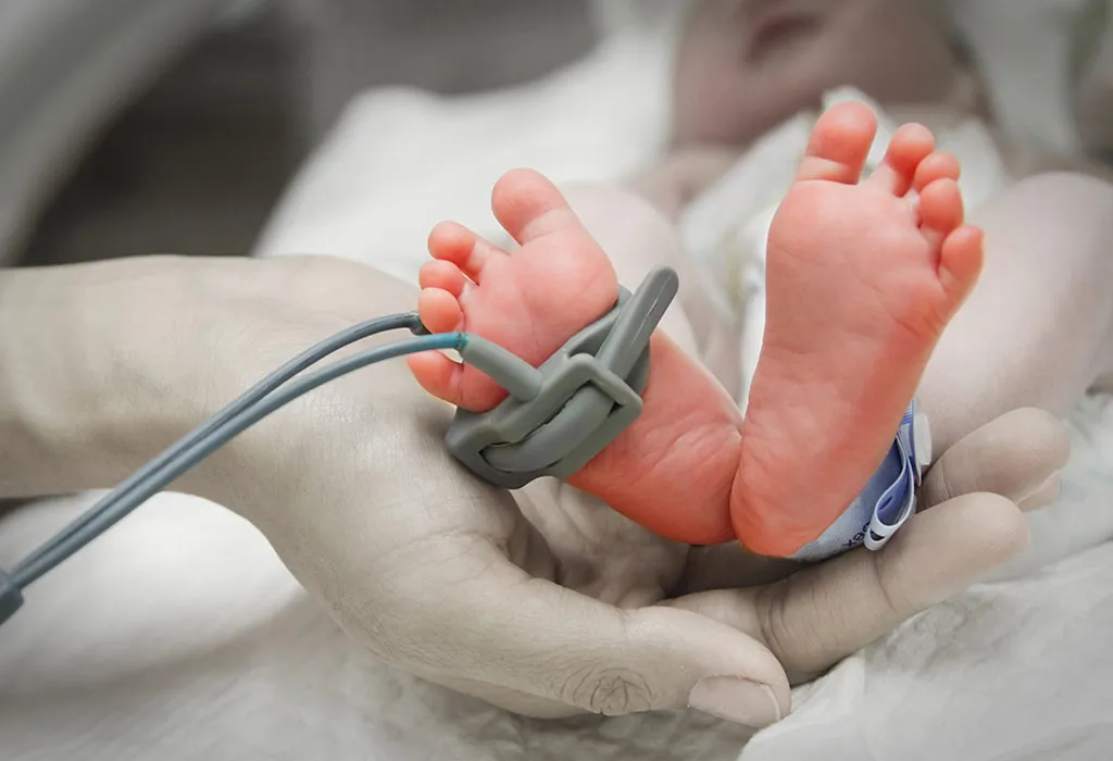 Premature baby in incubator Premature baby in incubator