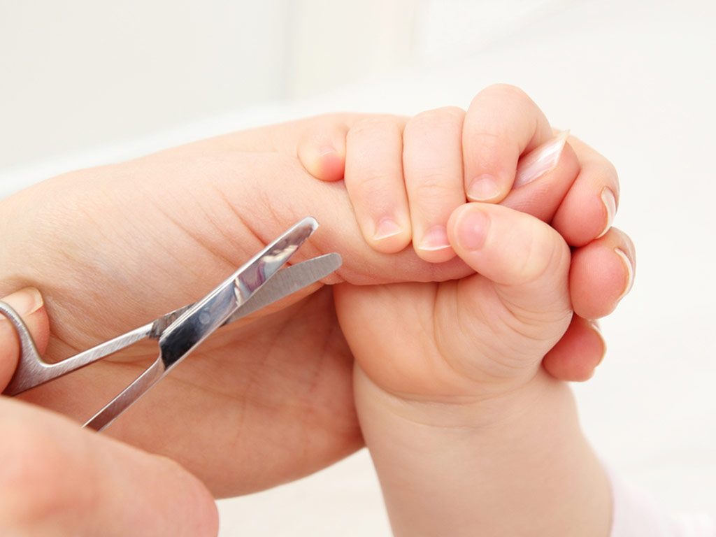 nipped baby finger with nail clippers