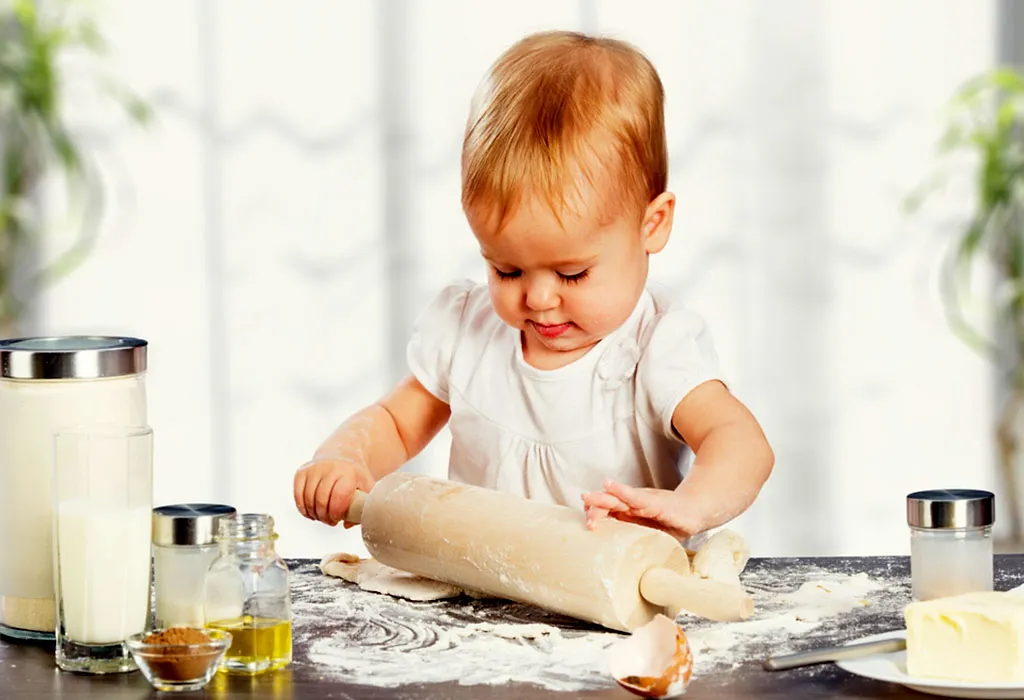 Baby in kitchen