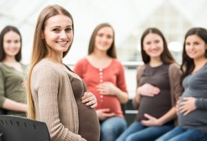 Pregnant women in a support group