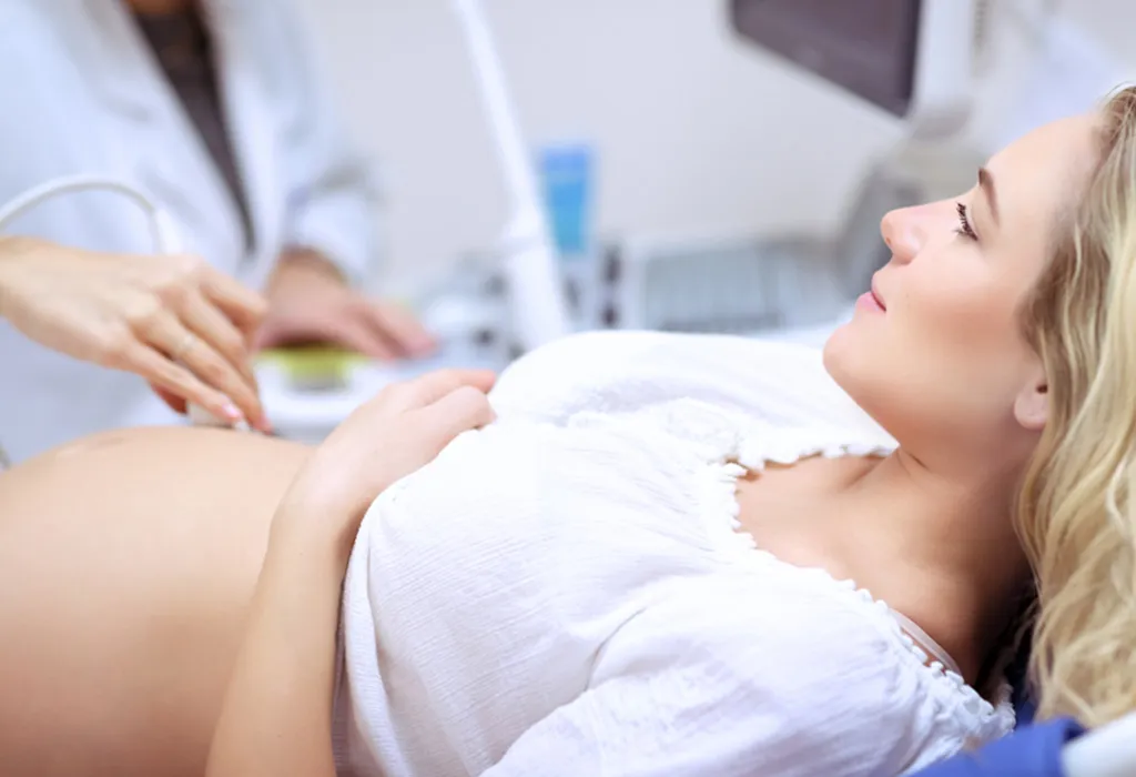 Woman getting an ultrasound scan