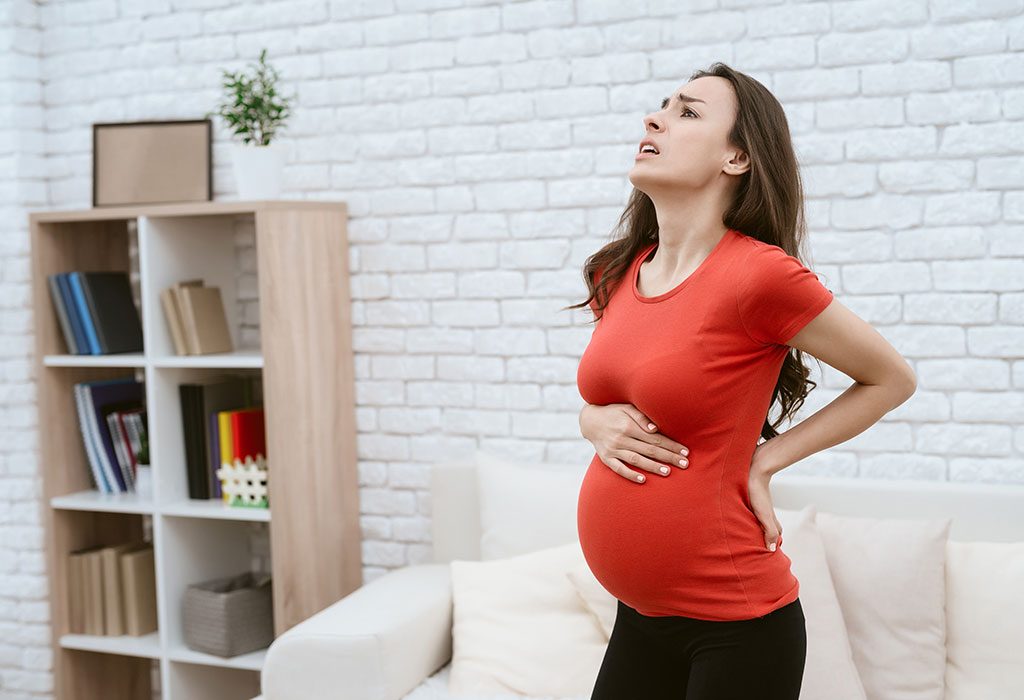 A pregnant woman with back pain