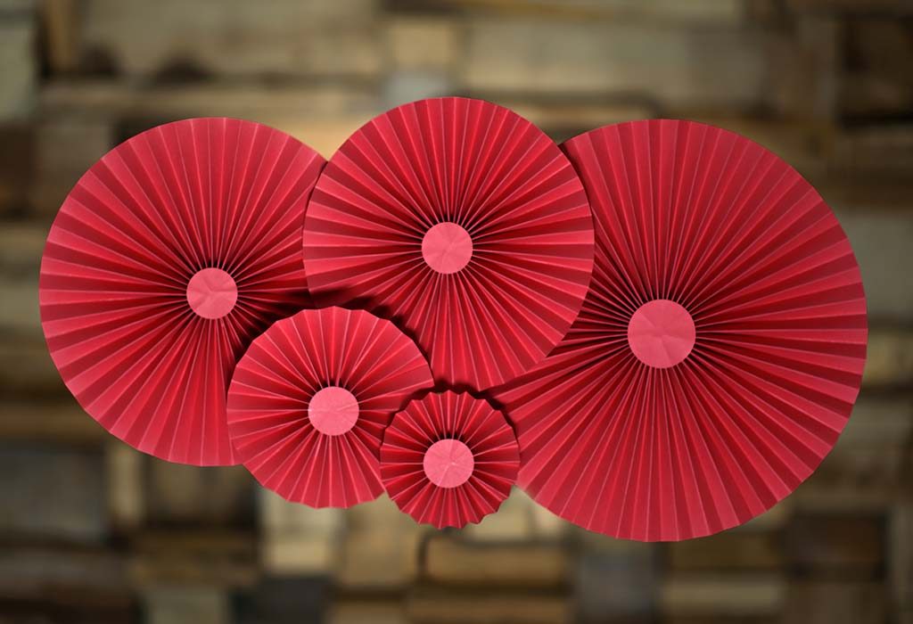 Red paper rosettes