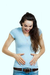 A happy pregnant woman