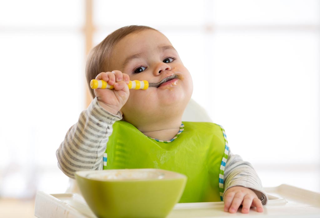 baby eating food