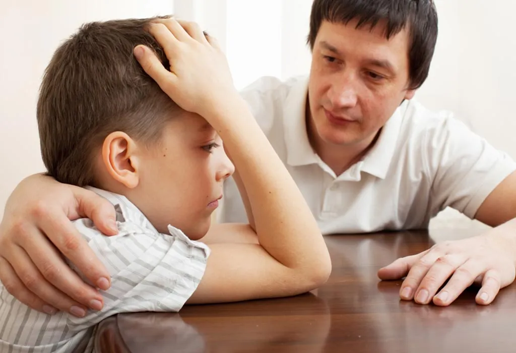 Father talking to child