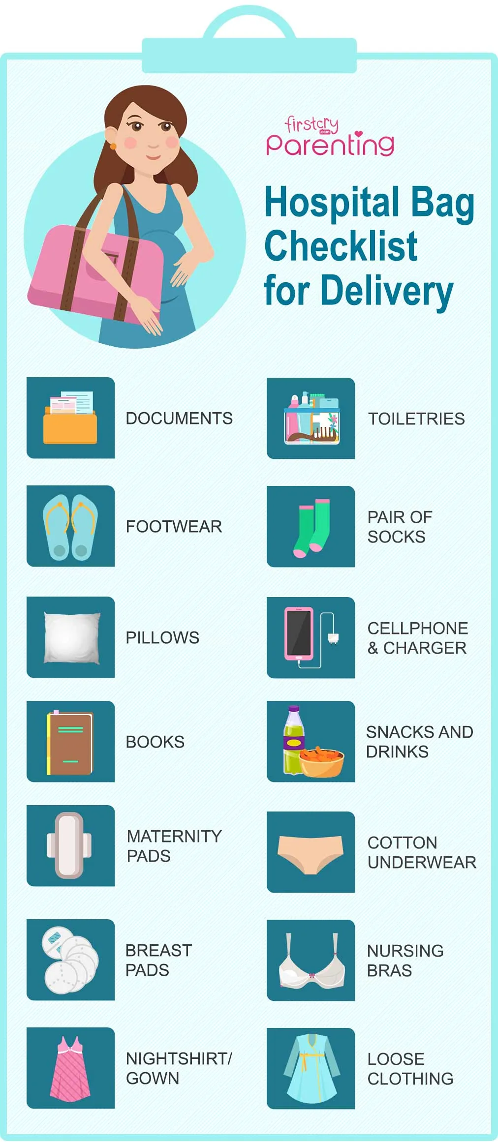 Hospital Bag For Delivery List Of Essential Items To Carry