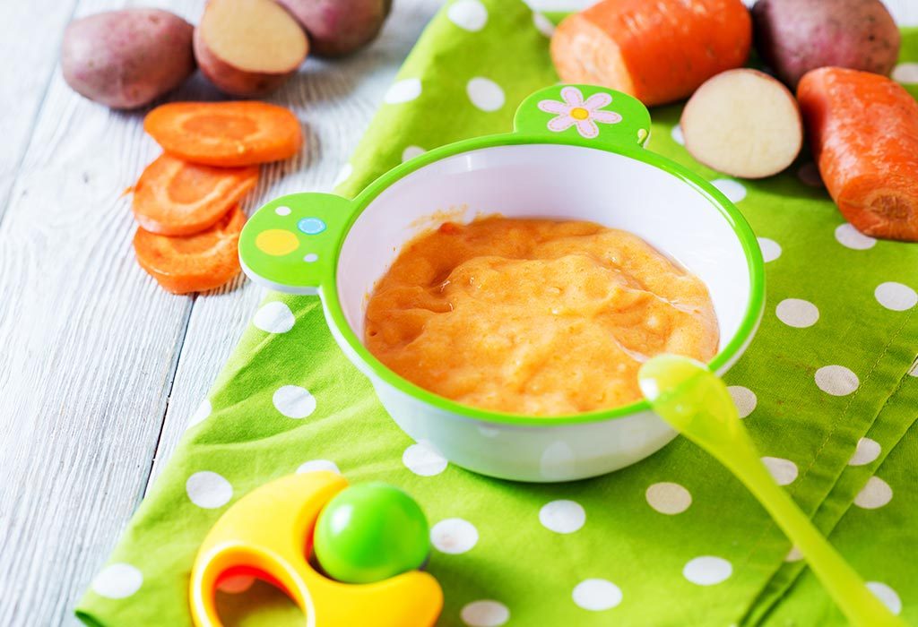 making carrots for baby food