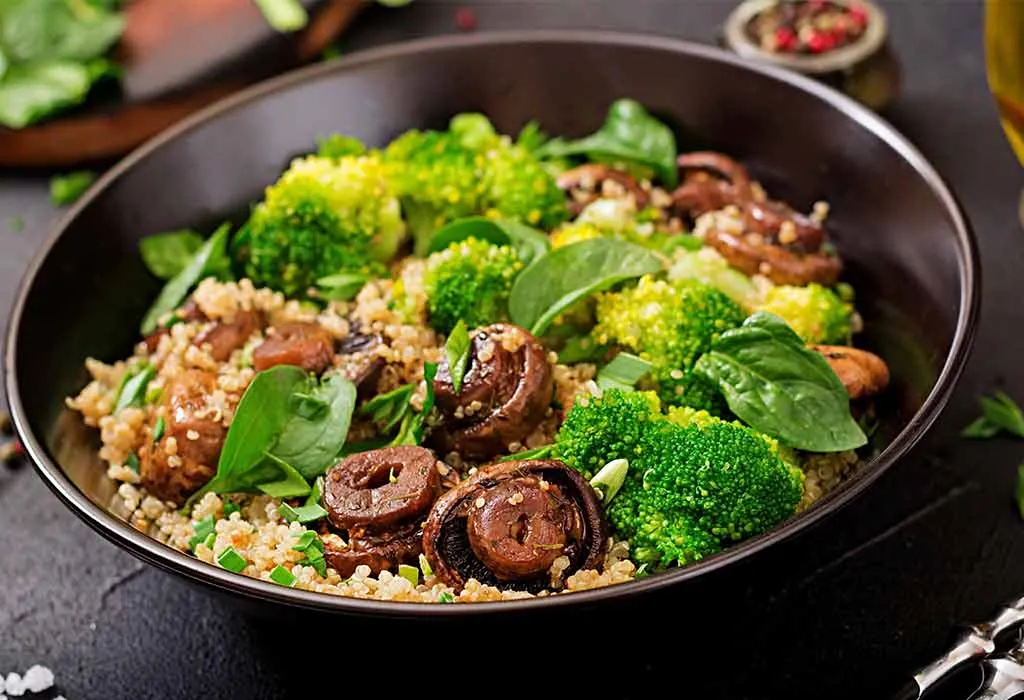 Spinach and Mushroom Quinoa Bowl