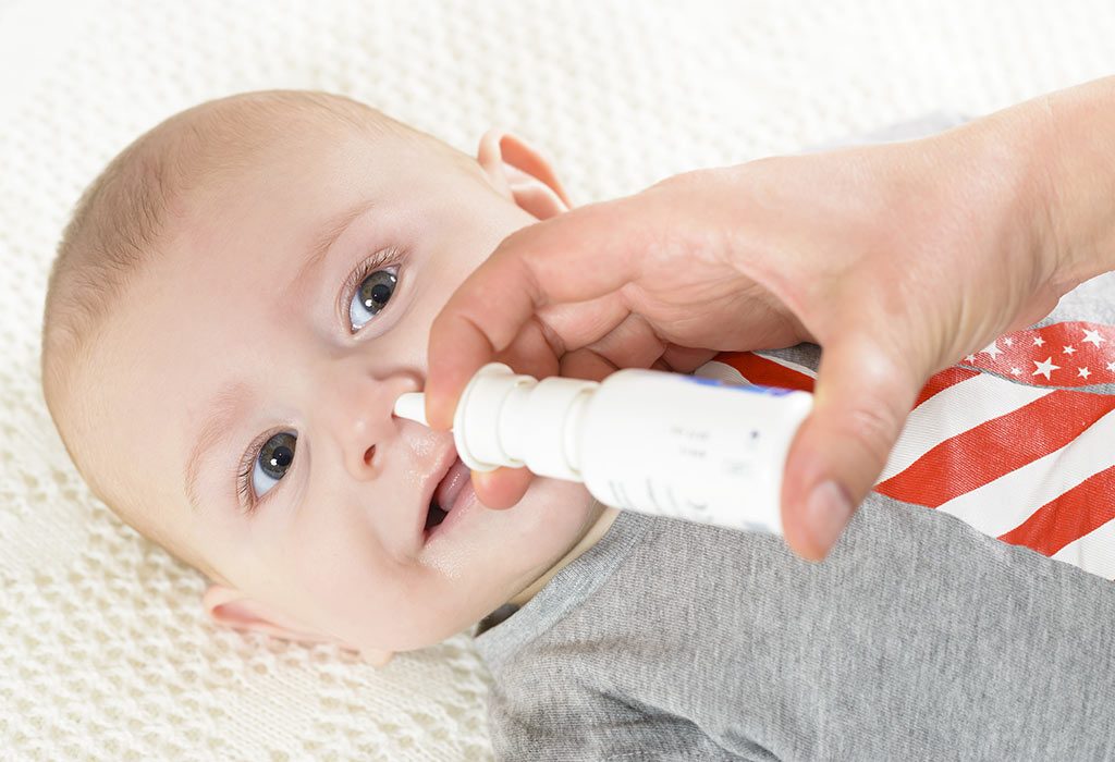 giving baby saline nose drops