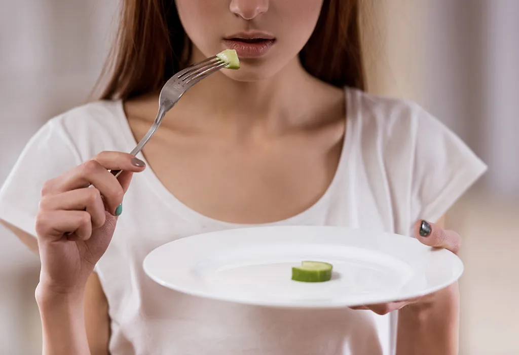 A girl not eating enough