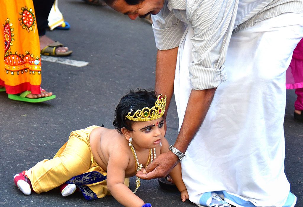 baby in krishna getup