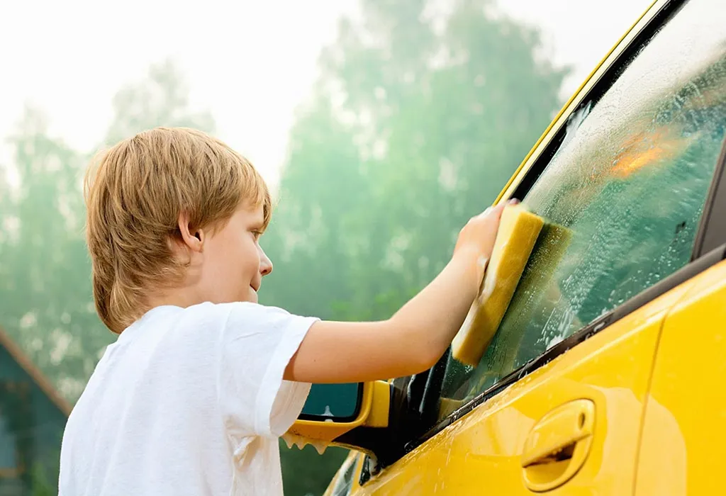 Kid Washing Car