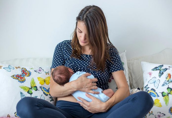 A mother breastfeeding