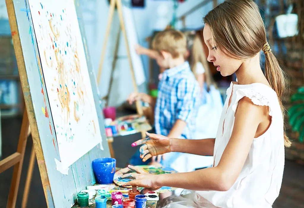 Young girl drawing