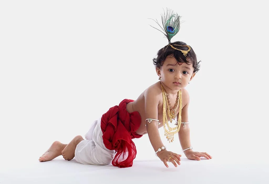 boy with krishna costume