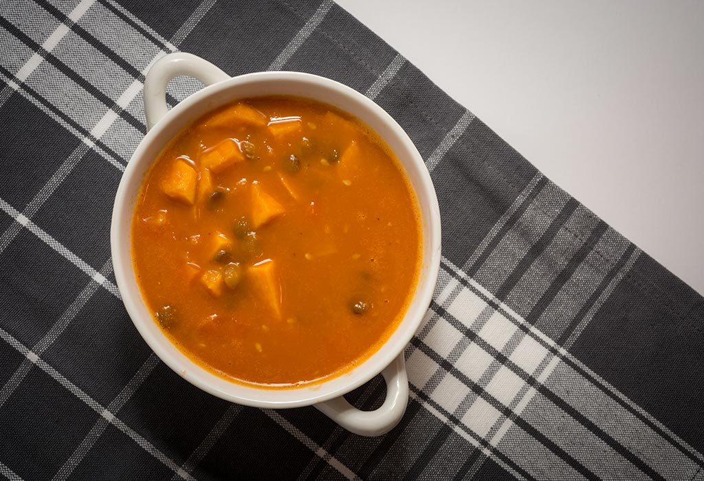 Sweet potatoes and lentil soup
