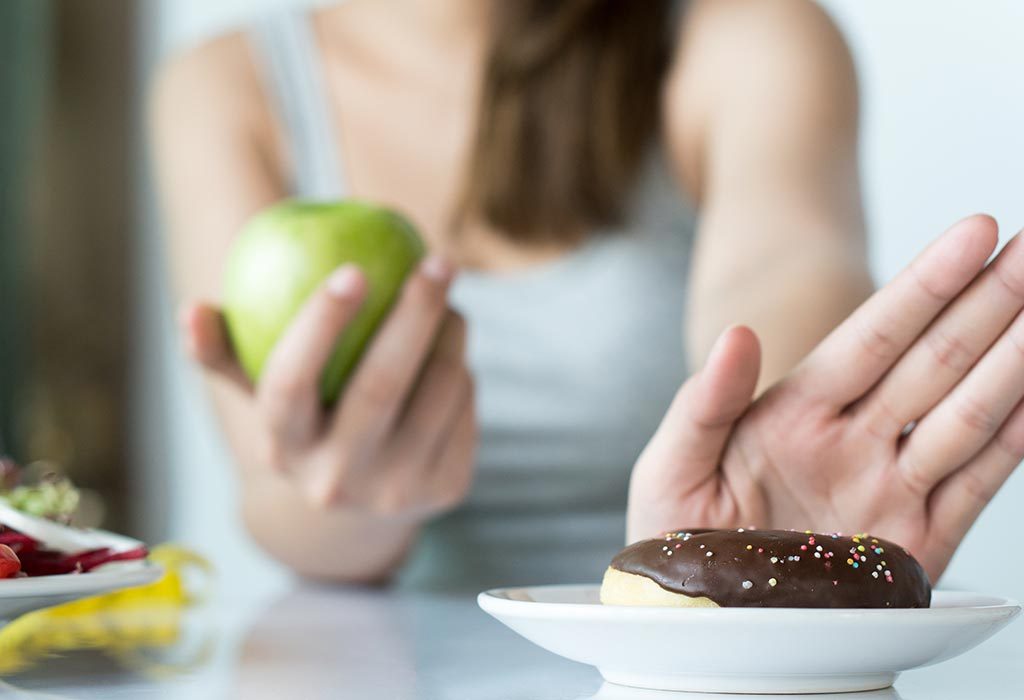 Woman eating healthy