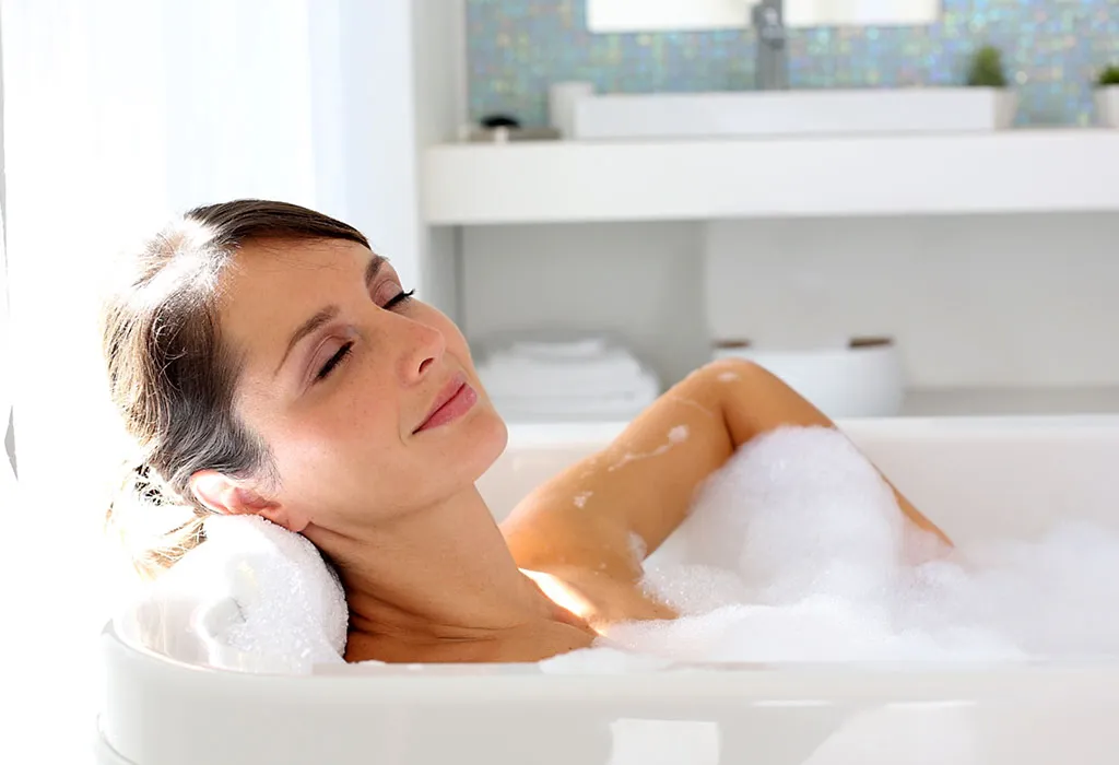 Woman Taking Relaxing Bath