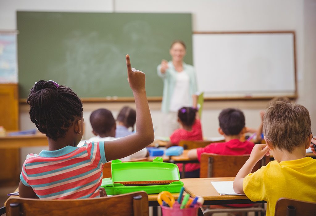 Child asking questions in class