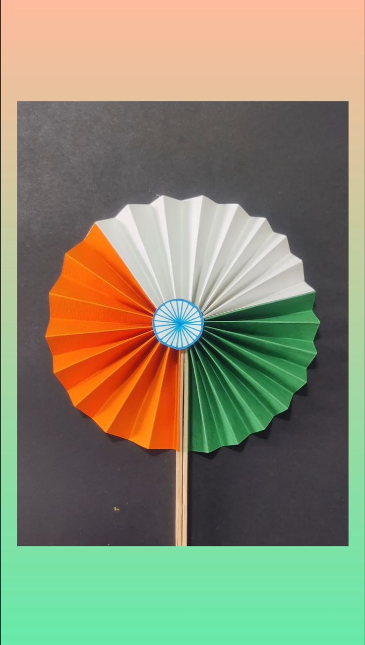  Tricolour Paper Folded Flag