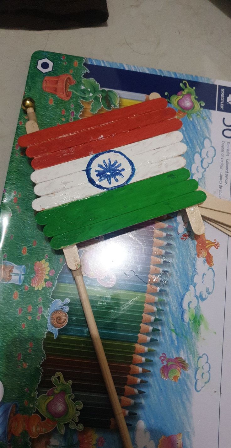 National Flag Using Popsicles Sticks