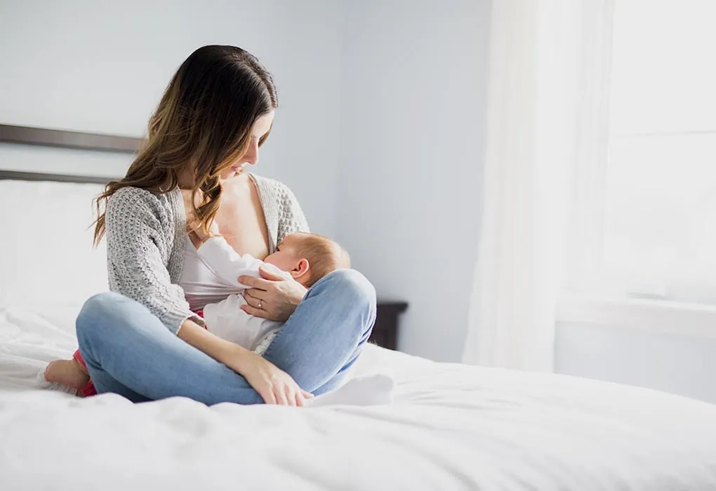 A woman breastfeeding
