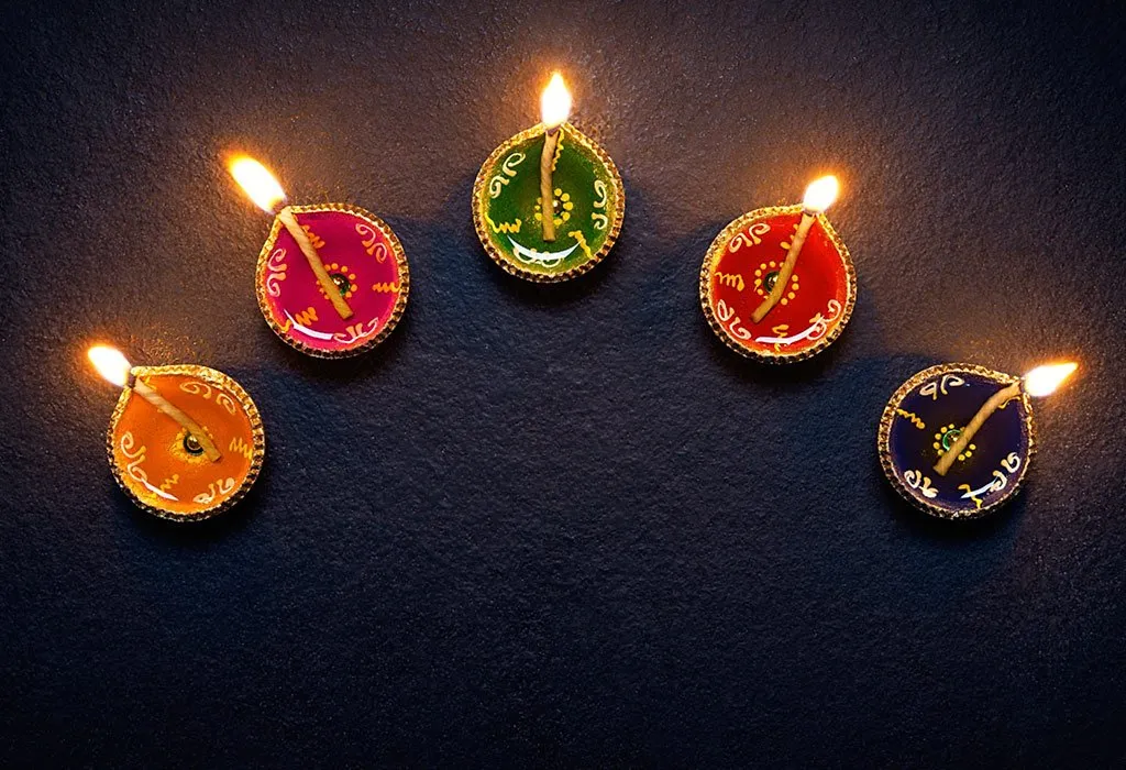 Colourful diyas