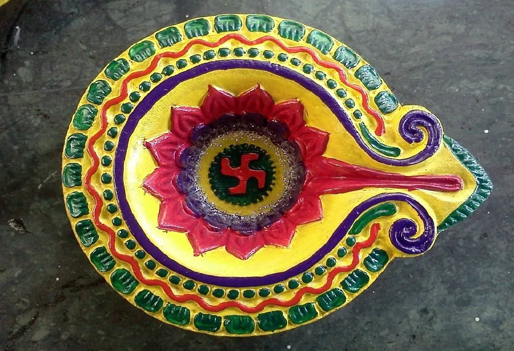 KRISHNA GENERAL STORES MATKI Diya Rockfield Tulsi Diya for Diwali Decoration  Handmade Earthen Clay Terracotta Decorative Diya (Set of 4 PICS)