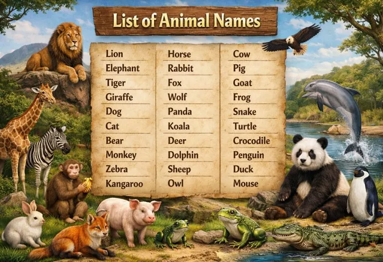 List of Animal Names with Pictures for Kids