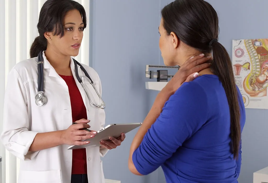 Woman consulting gynaecologist Woman consulting gynaecologist