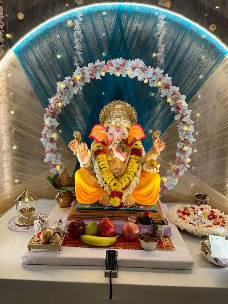 Establish Lord Ganesha at the Mandap