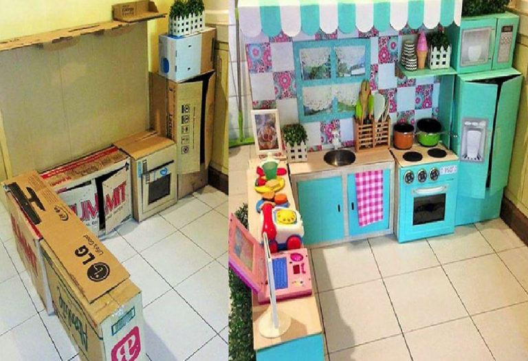You Won't Believe How One Mom Made This Stunning Play-Kitchen