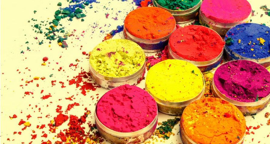 holi colours composition