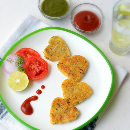 Heart Shaped Aloo Tikki