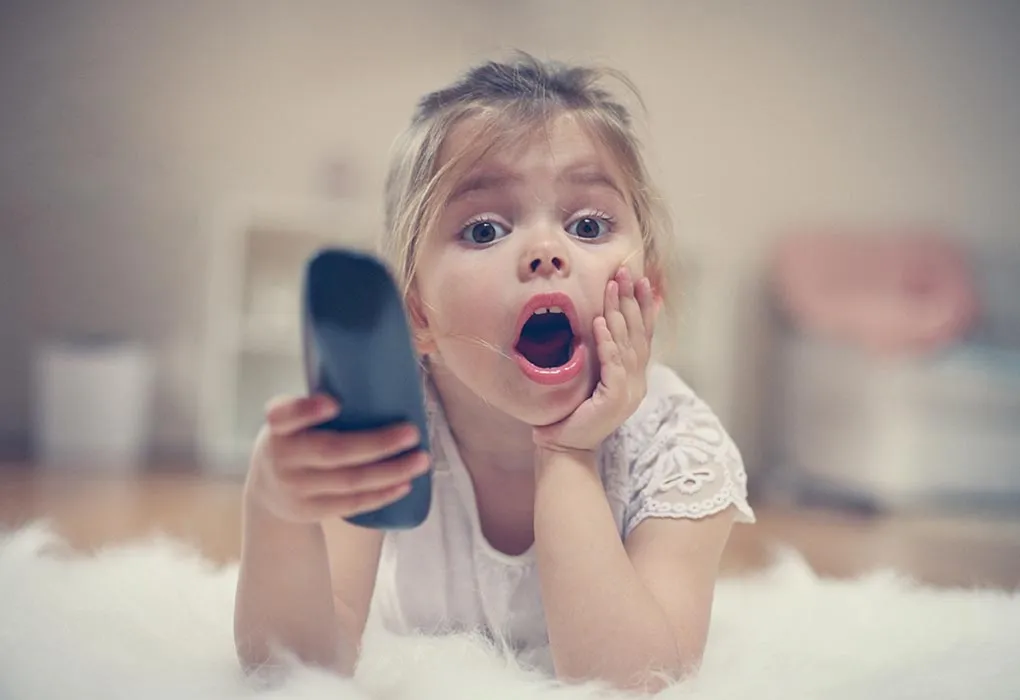 Child watching inappropriate things on TV