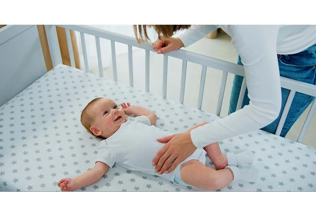 Baby sleeping in crib
