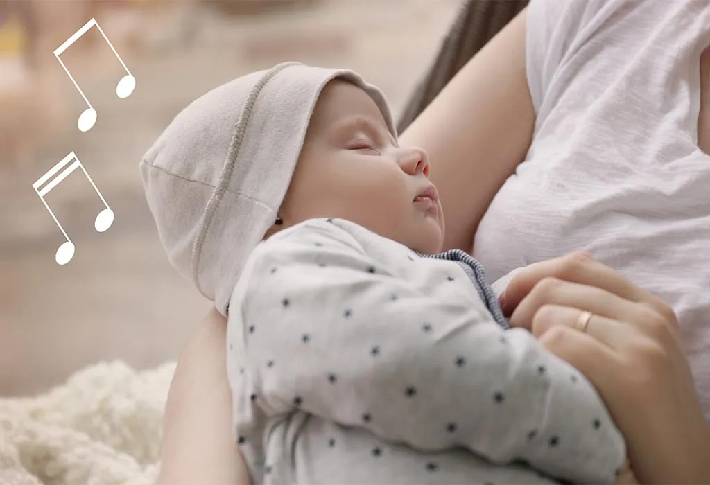 Mother singing a lullaby to baby