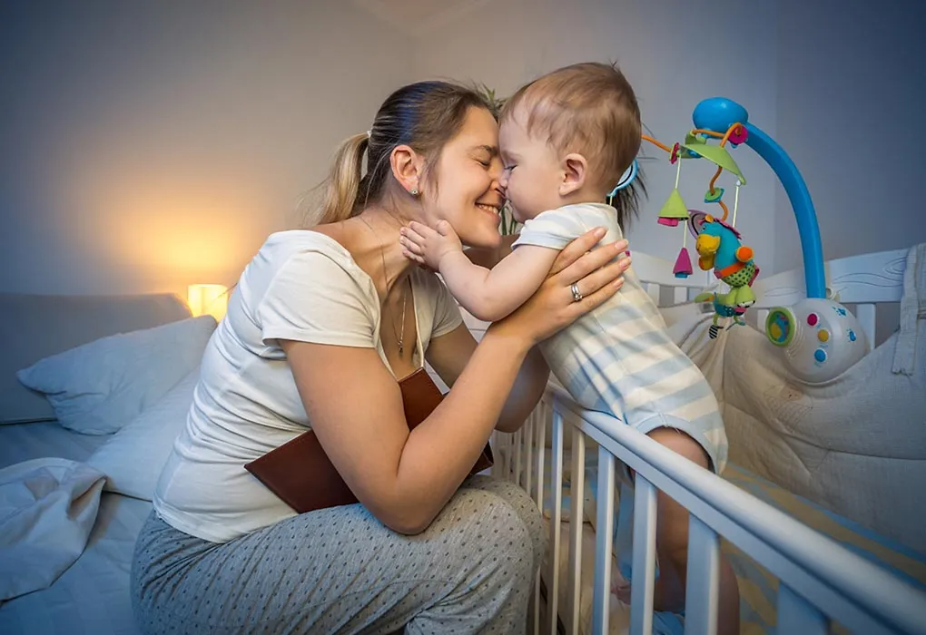 A baby awake at night