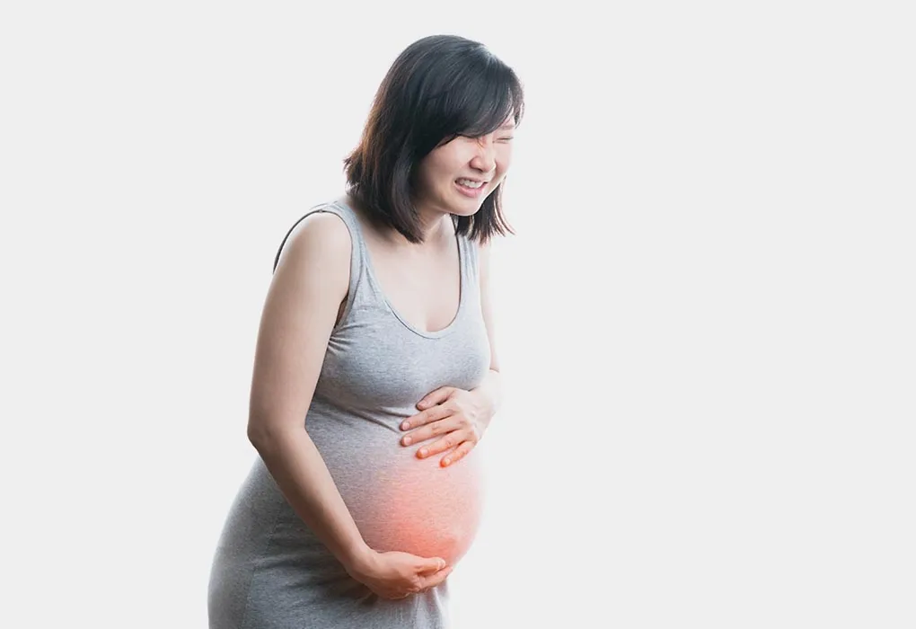 A pregnant woman suffering from abdominal pain