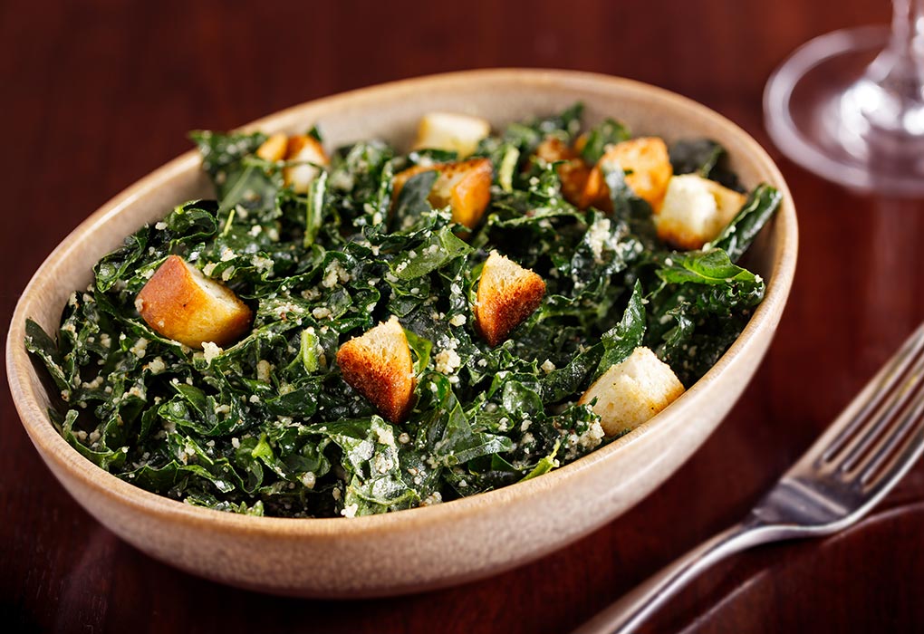Eggless Caesar Salad With Kale