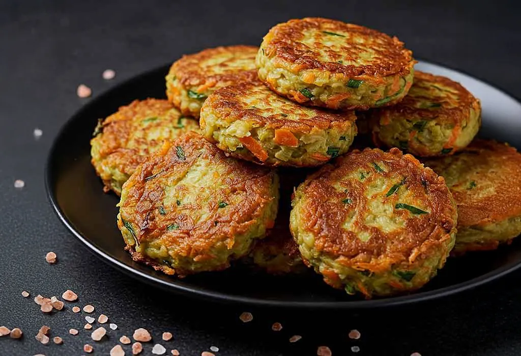 Carrot and Chickpea Fritters with Yogurt Dip