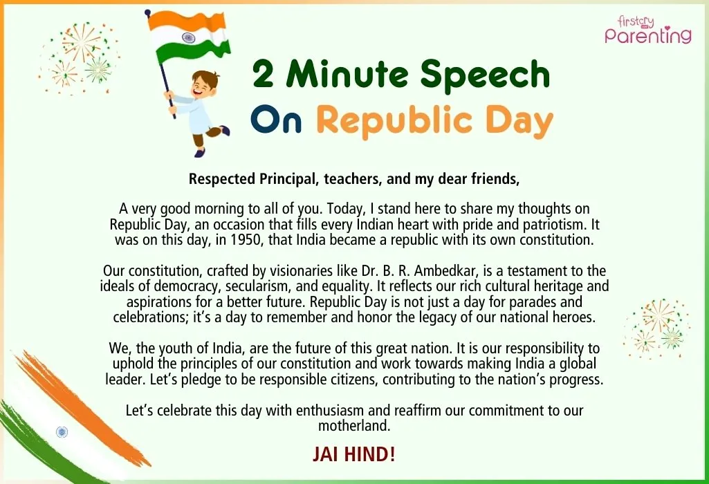2 Minute Speech on Republic Day
