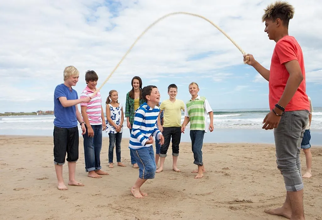 Jump rope at the beach