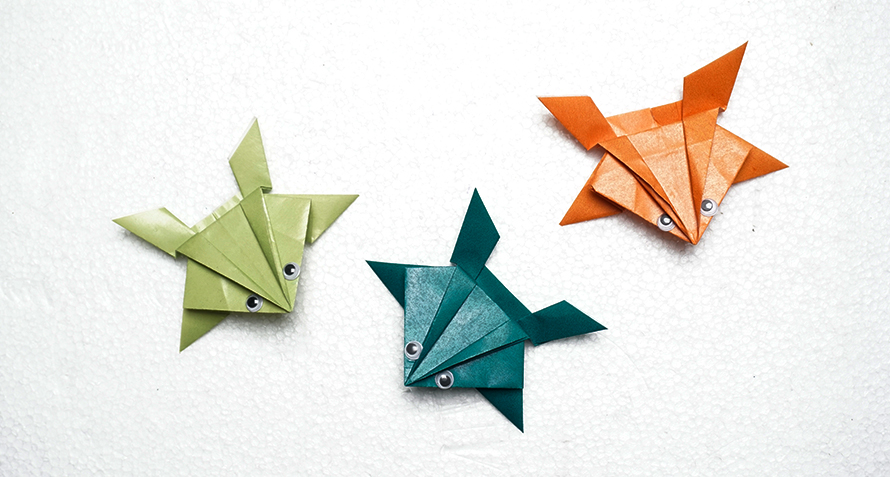 DIY Origami Jumping Frogs