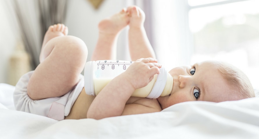 baby with bottle