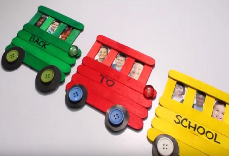 DIY Ice Cream Stick School Bus