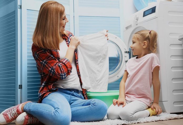 taking your toddlers help to sort laundry