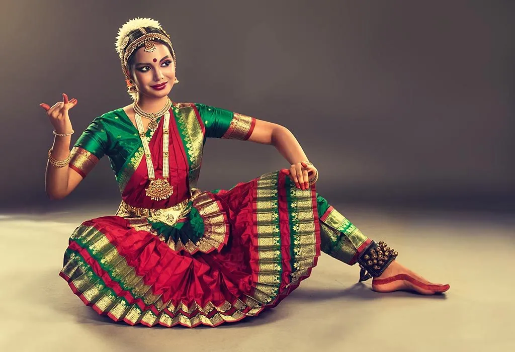 An Indian woman dancing